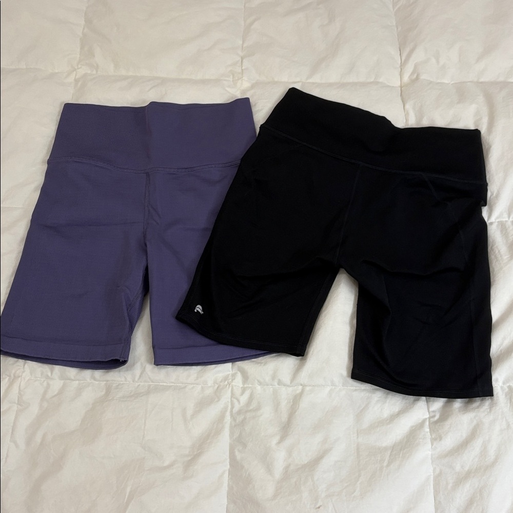 ATHLETA/ Fabletics Black and Purple Shorts Set bundle size medium
